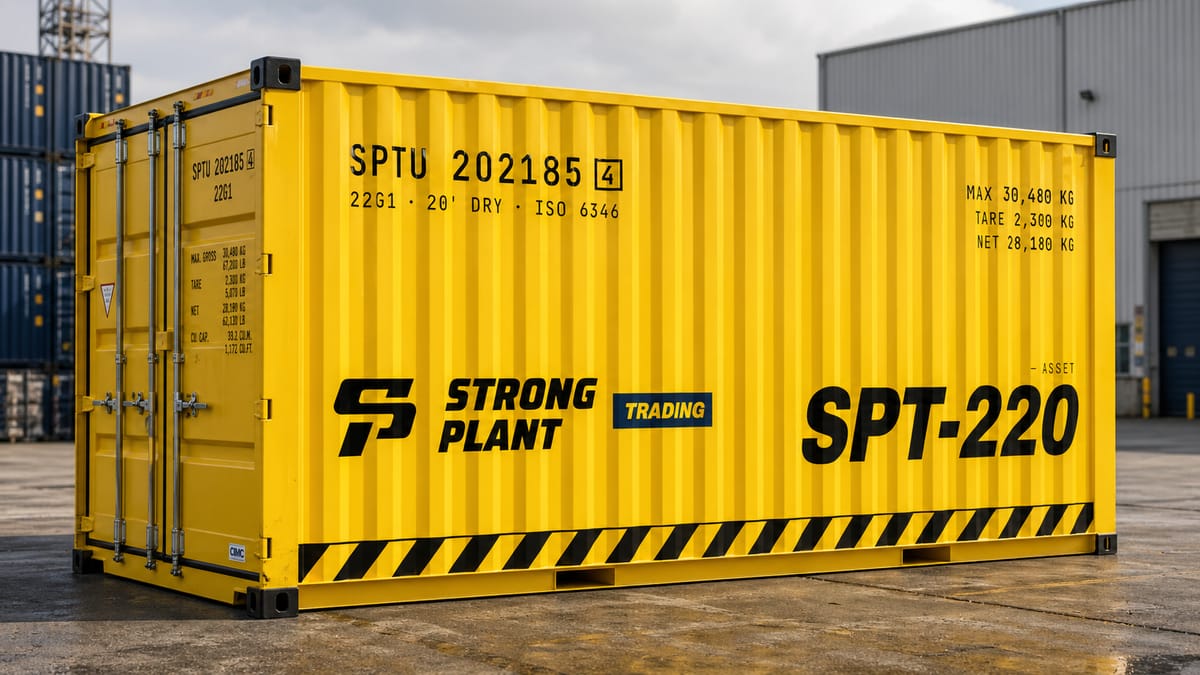 Strong Plant asset nameplate — HSE & compliance markings
