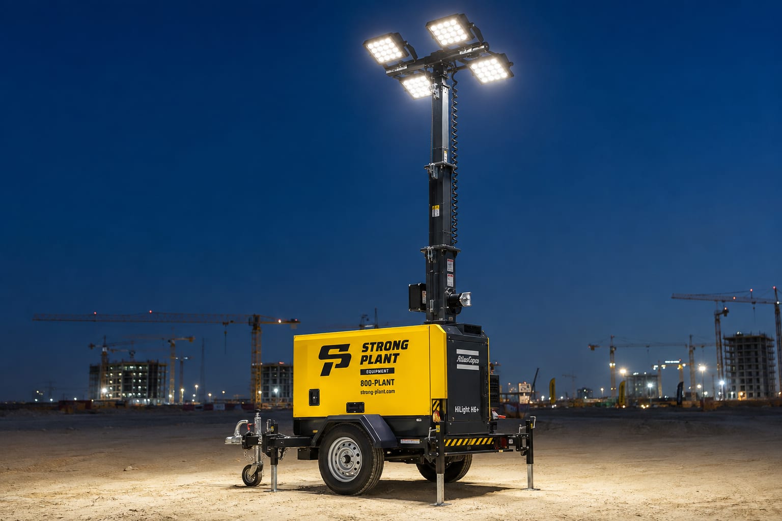 Strong Plant site lighting on a night-shift project