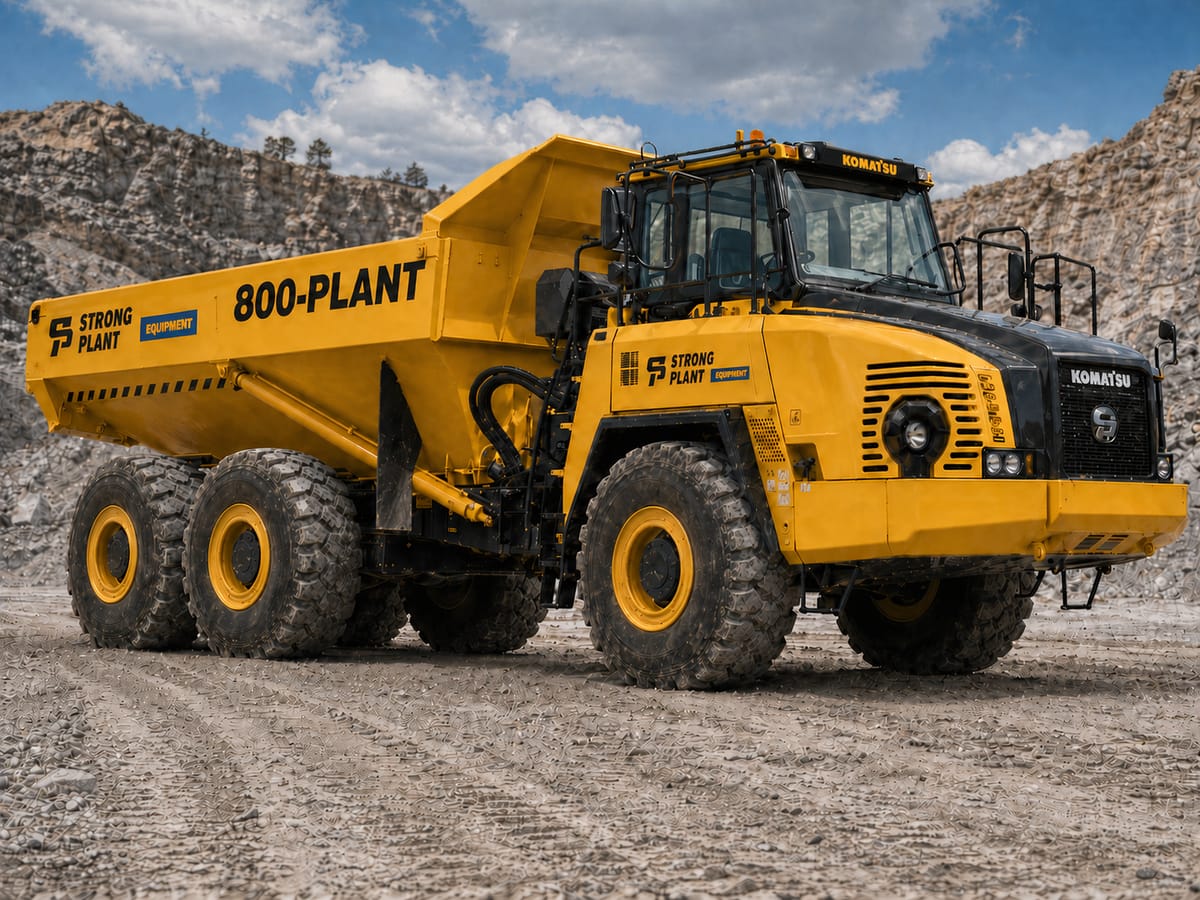 Articulated dump truck ready for site mobilisation